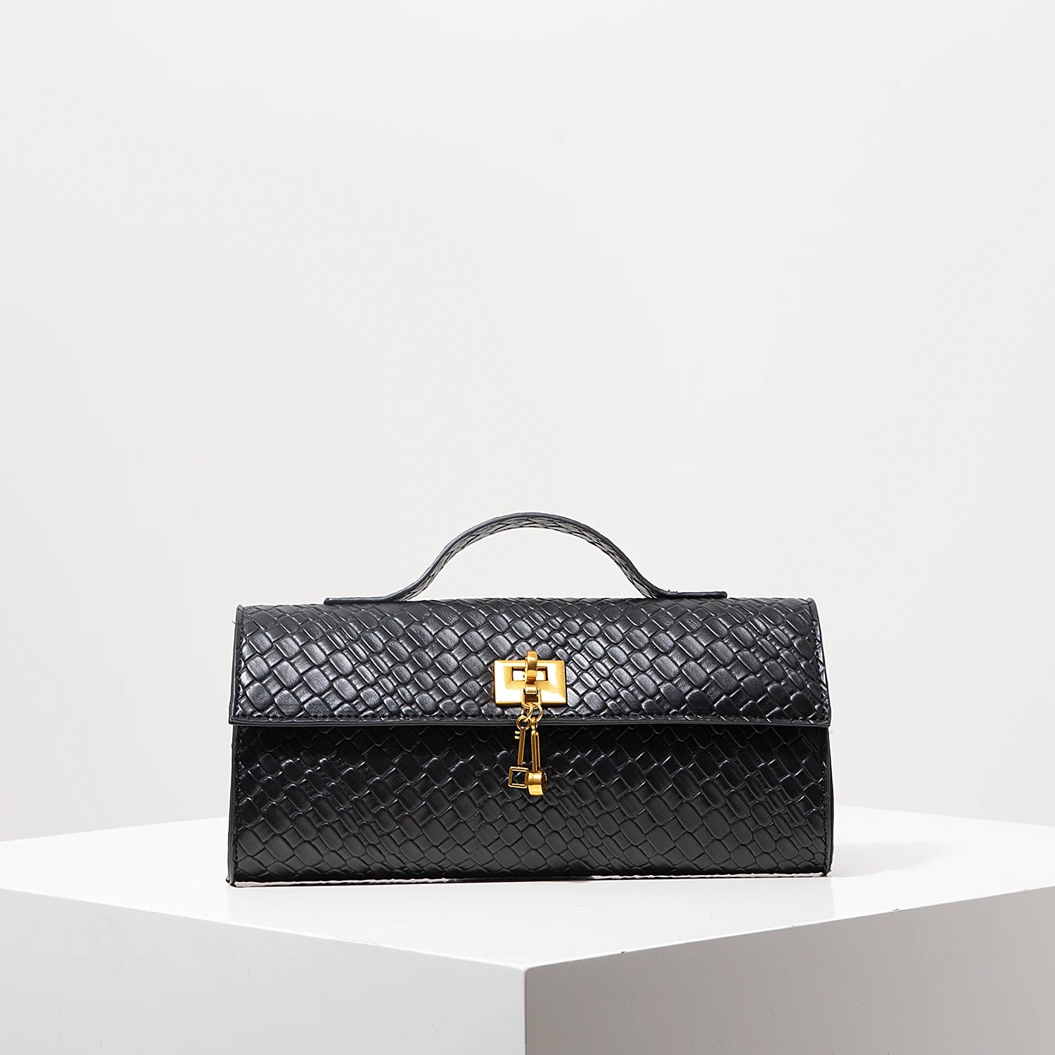 Baguette tecido de couro artificial retrô, embreagem feminina flip, bolsa de noite elegante, carteira borgonha, festa de vestido feminino, item de casamento (padrão aleatório)