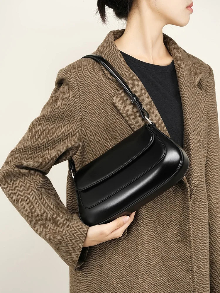 100% couro genuíno bolsa de ombro feminina estilo coreano senhoras luxo couro vaca crossbody axila bolsa para compras rua