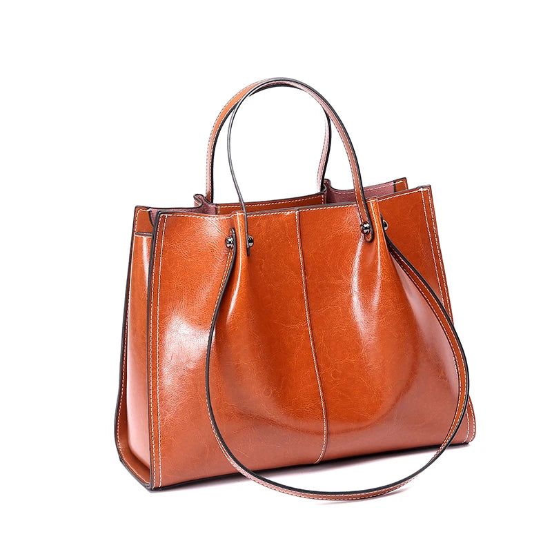 Burminsa Cowhide Genuine Leather Tote Shoulder Bags For Women 2025 Luxury Designer Large Capacity Shopper Work Ladies Handbags