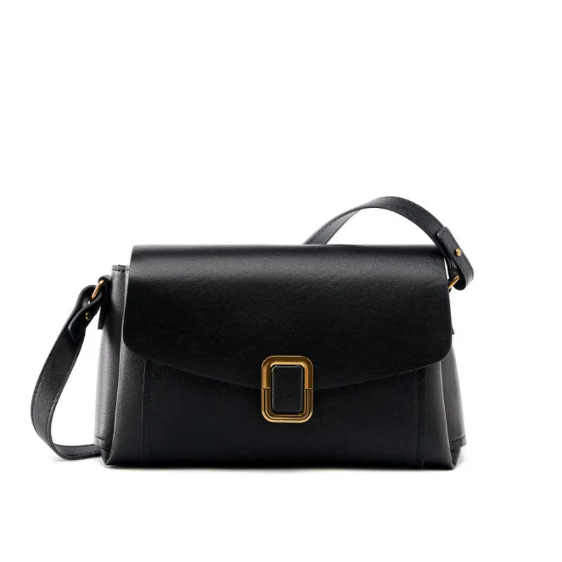 Bolsa feminina portátil de couro genuíno 2025, novo nicho de alta qualidade, bolsa de ombro crossbody, bolsa de viagem feminina com duas alças