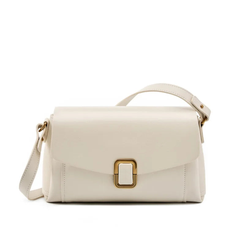 Bolsa feminina portátil de couro genuíno 2025, novo nicho de alta qualidade, bolsa de ombro crossbody, bolsa de viagem feminina com duas alças