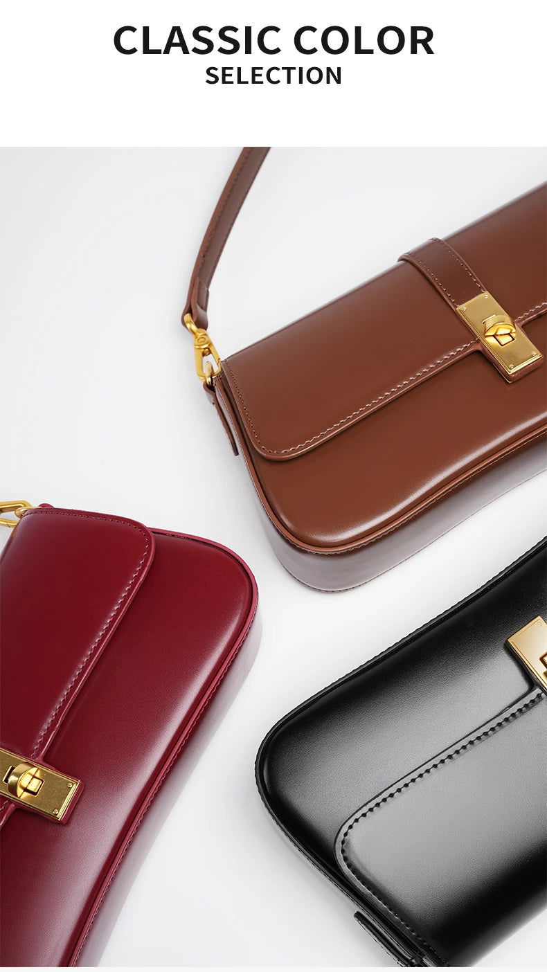 Burminsa elegante suave couro genuíno axilas sacos de ombro para as mulheres 2025 designer luxo crossbody bolsa senhoras bolsas