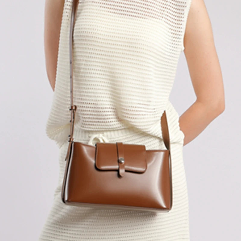 Burminsa Cowhide Genuine Leather Underarm Shoulder Bags For Women New 2025 Luxury Designer Crossbody Purses Work Ladies Handbags