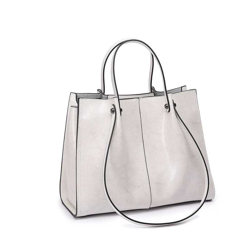 Burminsa Cowhide Genuine Leather Tote Shoulder Bags For Women 2025 Luxury Designer Large Capacity Shopper Work Ladies Handbags