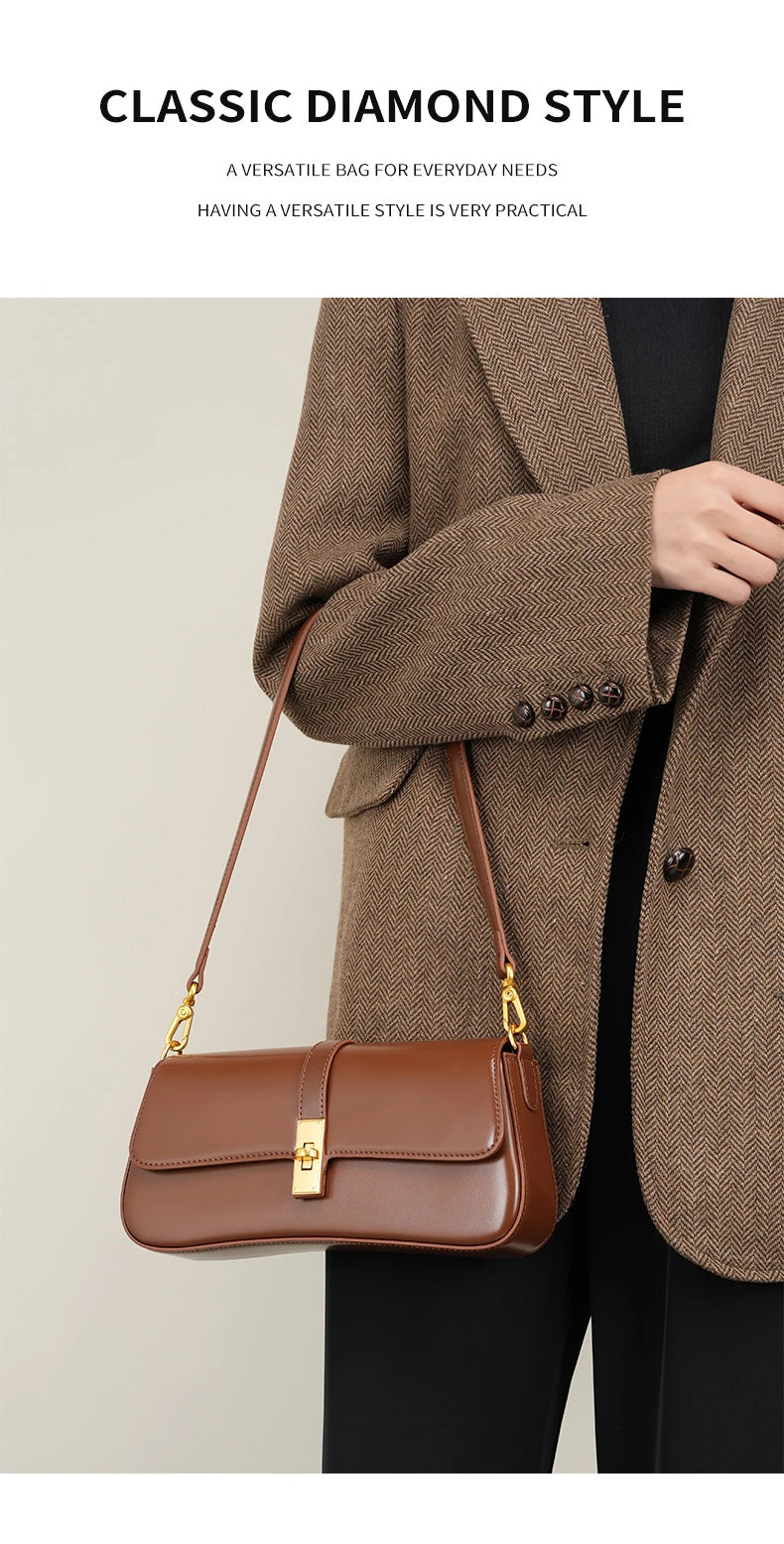 Burminsa elegante suave couro genuíno axilas sacos de ombro para as mulheres 2025 designer luxo crossbody bolsa senhoras bolsas