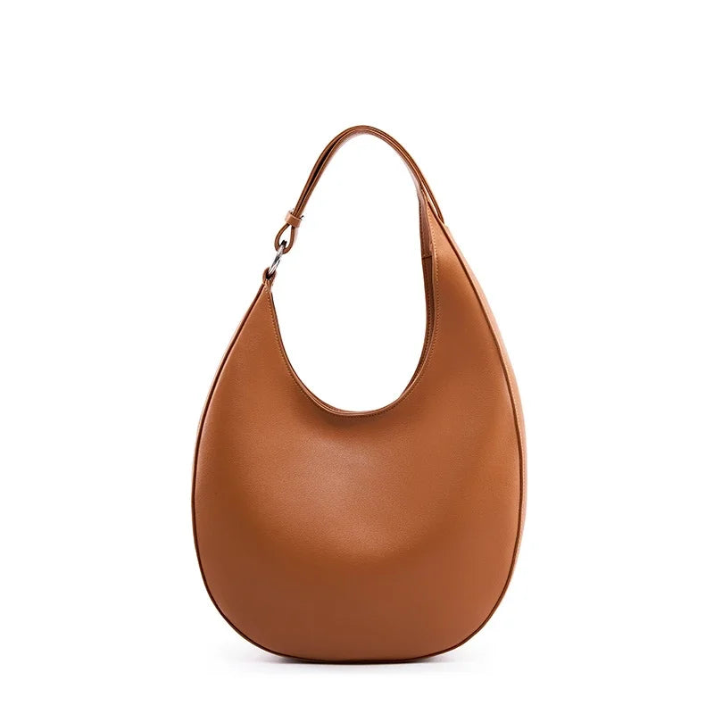 Burminsa Cowhide Genuine Leather Underarm Shoulder Bags For Women 2025 Trend Designer Hobo Crossbody Purses Tote Ladies Handbags