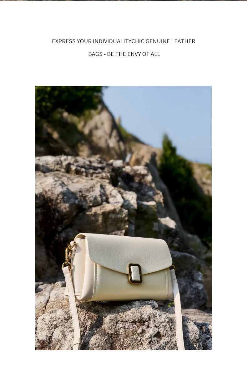 Bolsa feminina portátil de couro genuíno 2025, novo nicho de alta qualidade, bolsa de ombro crossbody, bolsa de viagem feminina com duas alças
