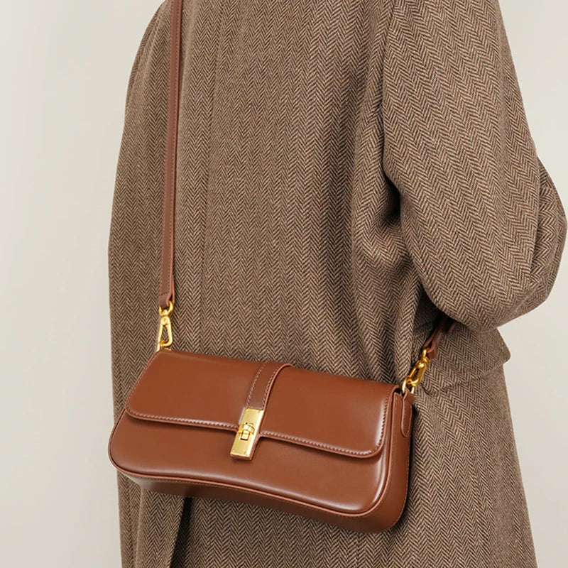 Burminsa elegante suave couro genuíno axilas sacos de ombro para as mulheres 2025 designer luxo crossbody bolsa senhoras bolsas