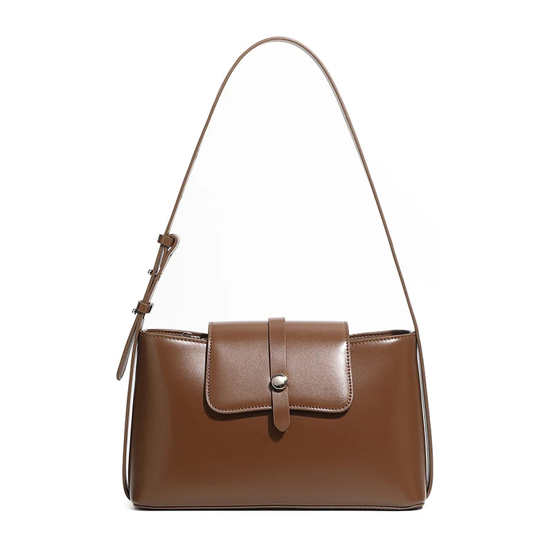 Burminsa Cowhide Genuine Leather Underarm Shoulder Bags For Women New 2025 Luxury Designer Crossbody Purses Work Ladies Handbags