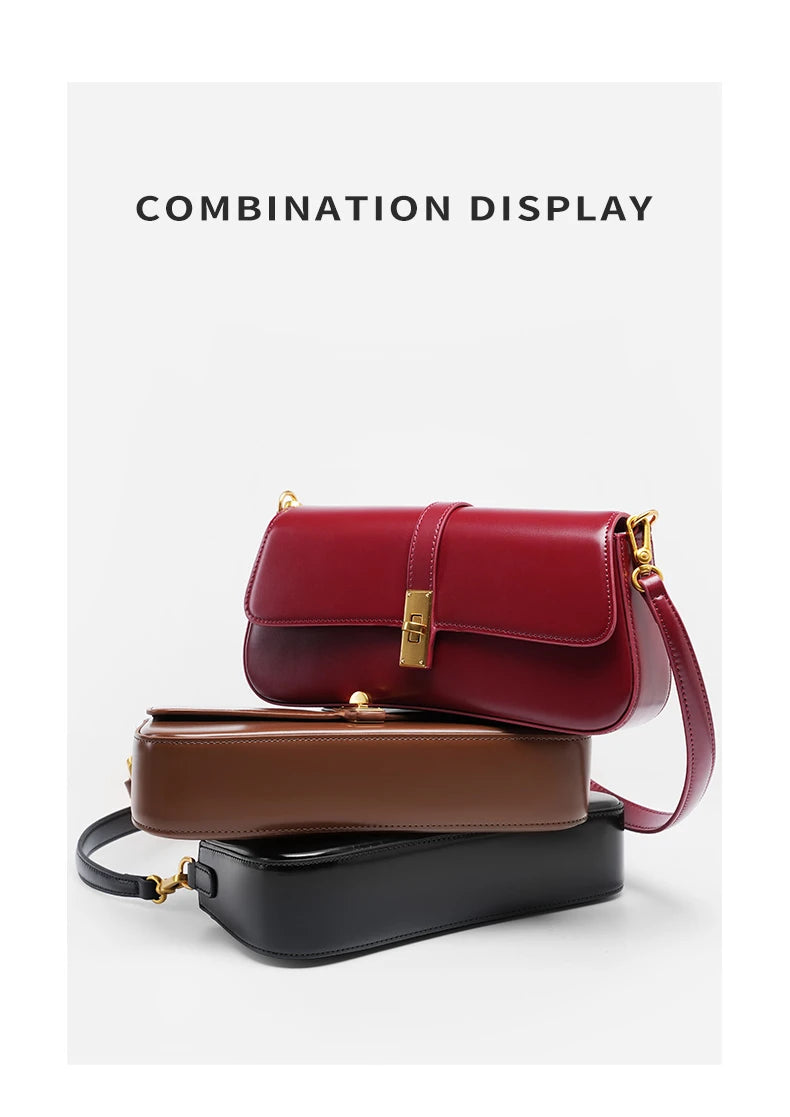 Burminsa elegante suave couro genuíno axilas sacos de ombro para as mulheres 2025 designer luxo crossbody bolsa senhoras bolsas