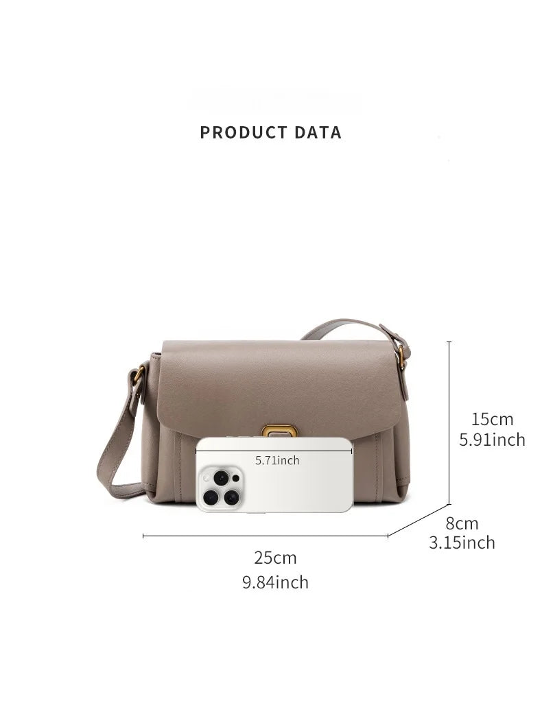 Bolsa feminina portátil de couro genuíno 2025, novo nicho de alta qualidade, bolsa de ombro crossbody, bolsa de viagem feminina com duas alças