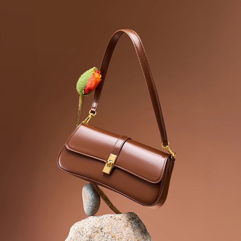 Burminsa elegante suave couro genuíno axilas sacos de ombro para as mulheres 2025 designer luxo crossbody bolsa senhoras bolsas