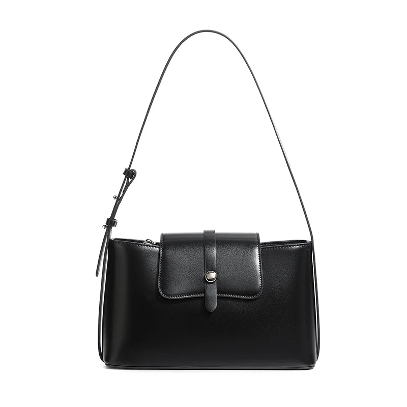 Burminsa Cowhide Genuine Leather Underarm Shoulder Bags For Women New 2025 Luxury Designer Crossbody Purses Work Ladies Handbags