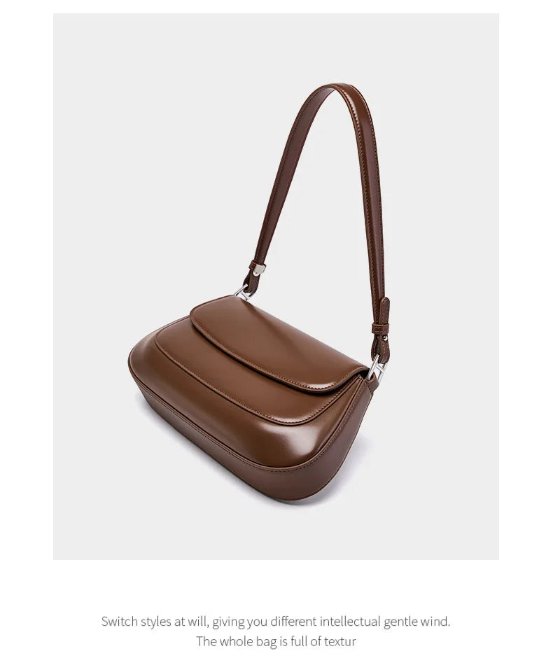 100% couro genuíno bolsa de ombro feminina estilo coreano senhoras luxo couro vaca crossbody axila bolsa para compras rua