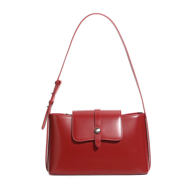 Burminsa Cowhide Genuine Leather Underarm Shoulder Bags For Women New 2025 Luxury Designer Crossbody Purses Work Ladies Handbags