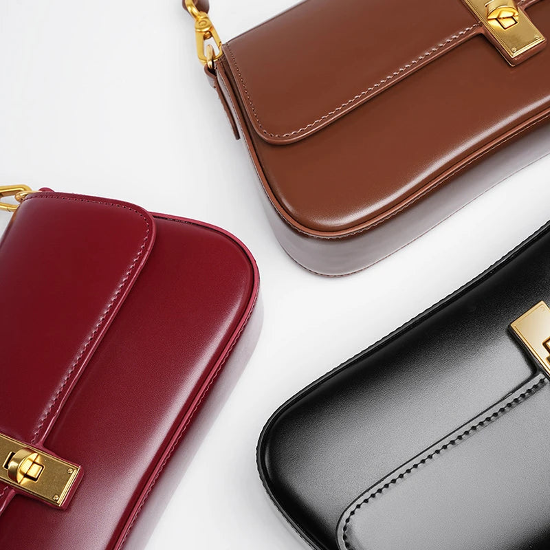 Burminsa elegante suave couro genuíno axilas sacos de ombro para as mulheres 2025 designer luxo crossbody bolsa senhoras bolsas