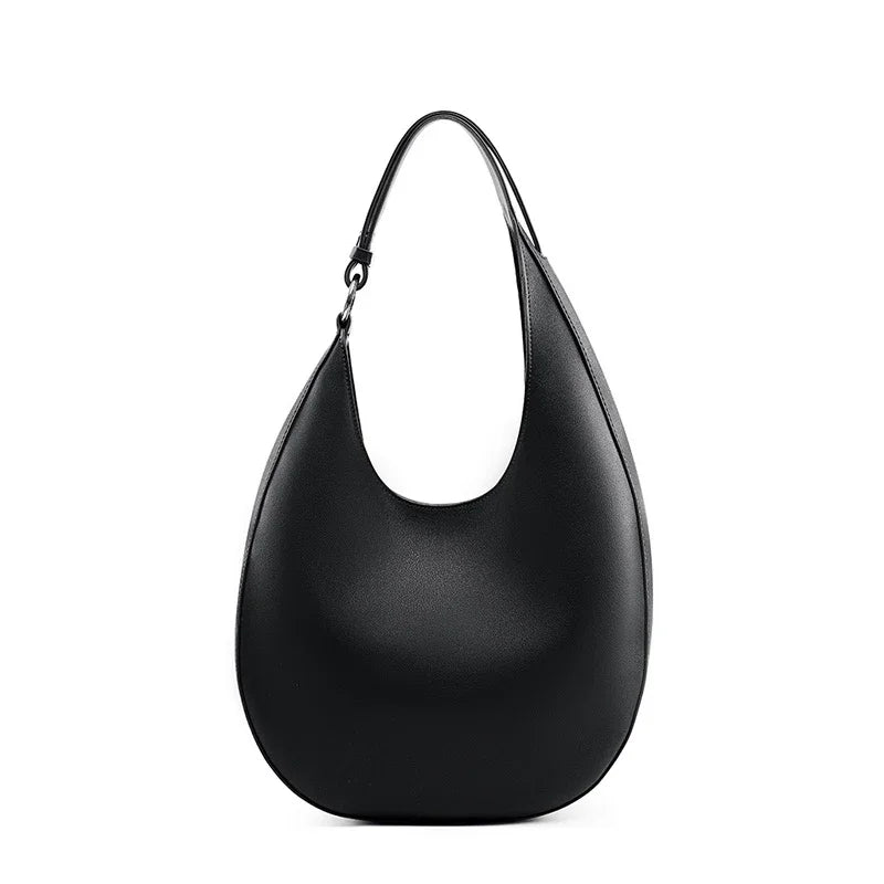 Burminsa Cowhide Genuine Leather Underarm Shoulder Bags For Women 2025 Trend Designer Hobo Crossbody Purses Tote Ladies Handbags
