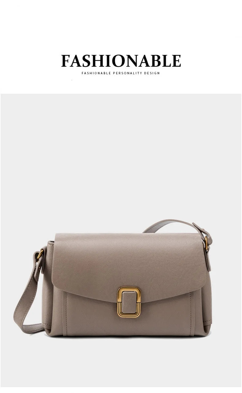 Bolsa feminina portátil de couro genuíno 2025, novo nicho de alta qualidade, bolsa de ombro crossbody, bolsa de viagem feminina com duas alças