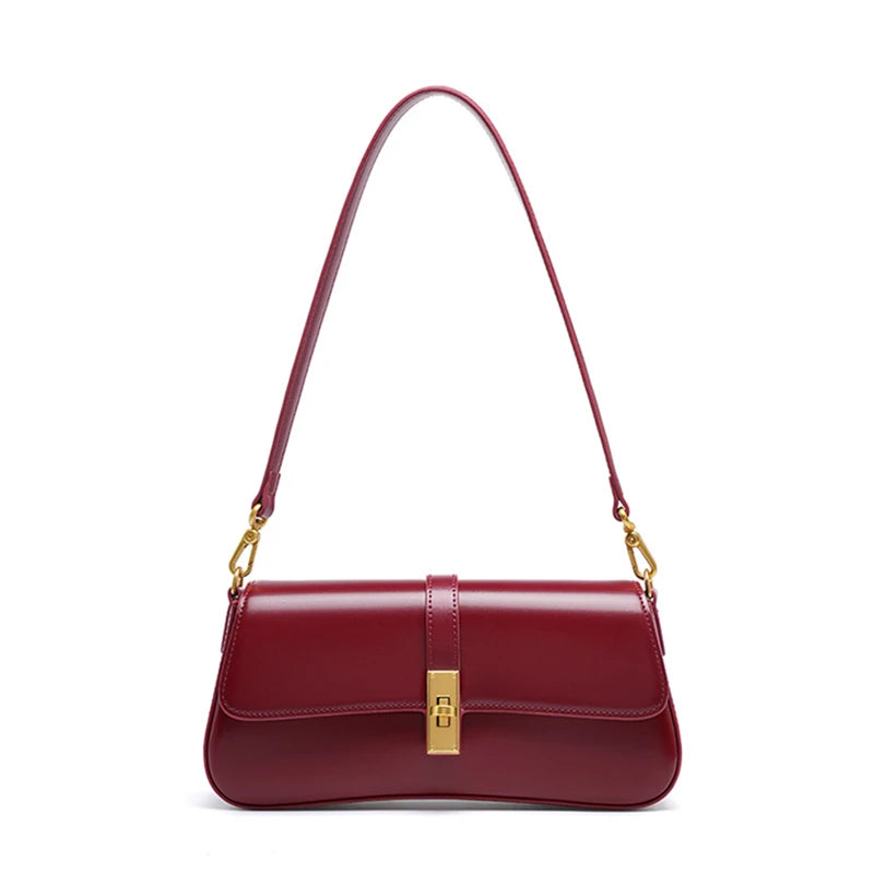 Burminsa elegante suave couro genuíno axilas sacos de ombro para as mulheres 2025 designer luxo crossbody bolsa senhoras bolsas