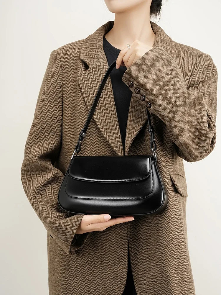 100% couro genuíno bolsa de ombro feminina estilo coreano senhoras luxo couro vaca crossbody axila bolsa para compras rua
