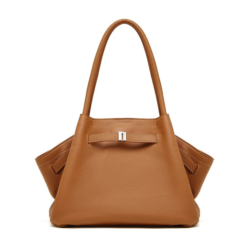 Burminsa Real 100% Genuine Leather Tote Bags For Women 2025 Luxury Designer Underarm Shoulder Bags Big Shopping Ladies Handbags