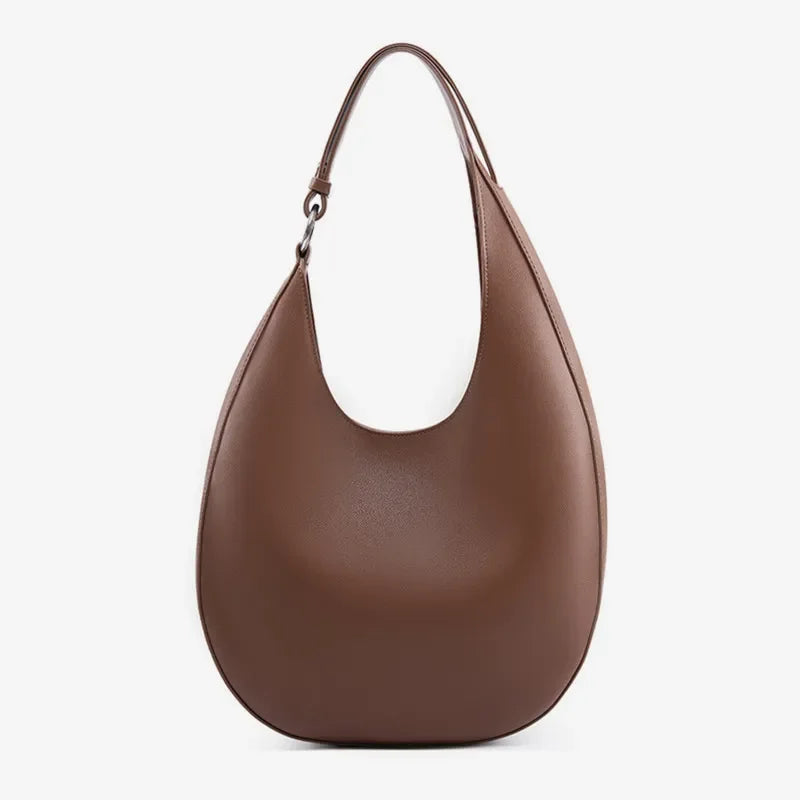 Burminsa Cowhide Genuine Leather Underarm Shoulder Bags For Women 2025 Trend Designer Hobo Crossbody Purses Tote Ladies Handbags