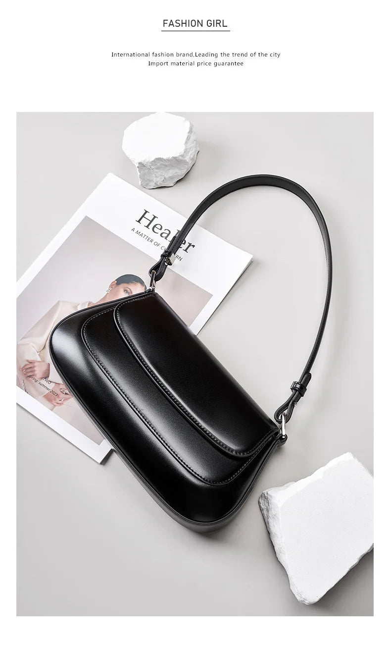 100% couro genuíno bolsa de ombro feminina estilo coreano senhoras luxo couro vaca crossbody axila bolsa para compras rua