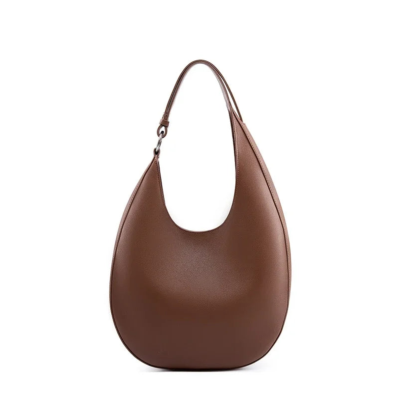 Burminsa Cowhide Genuine Leather Underarm Shoulder Bags For Women 2025 Trend Designer Hobo Crossbody Purses Tote Ladies Handbags