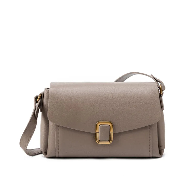 Bolsa feminina portátil de couro genuíno 2025, novo nicho de alta qualidade, bolsa de ombro crossbody, bolsa de viagem feminina com duas alças