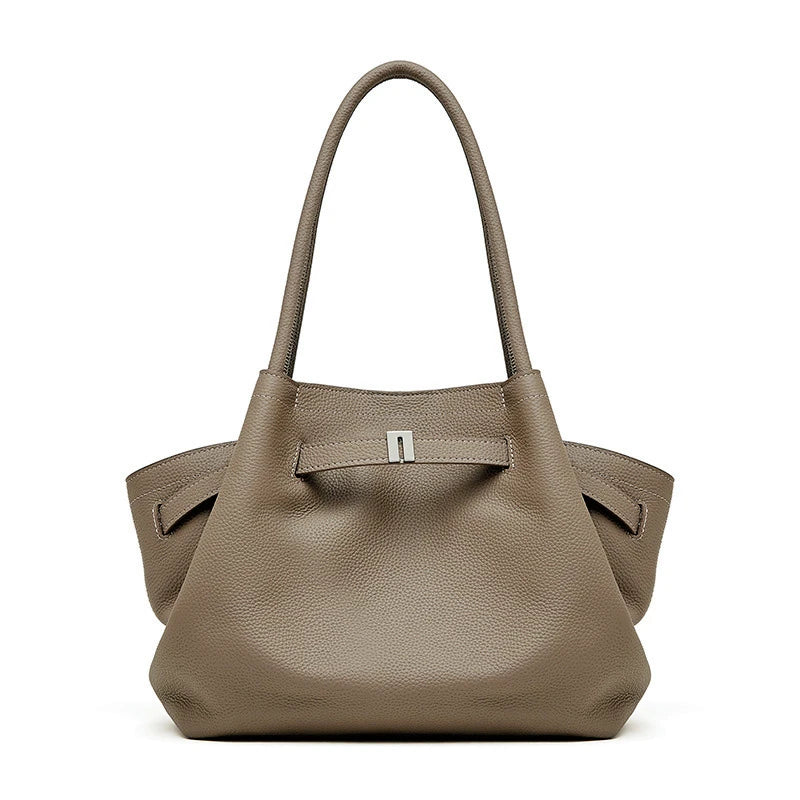 Burminsa Real 100% Genuine Leather Tote Bags For Women 2025 Luxury Designer Underarm Shoulder Bags Big Shopping Ladies Handbags
