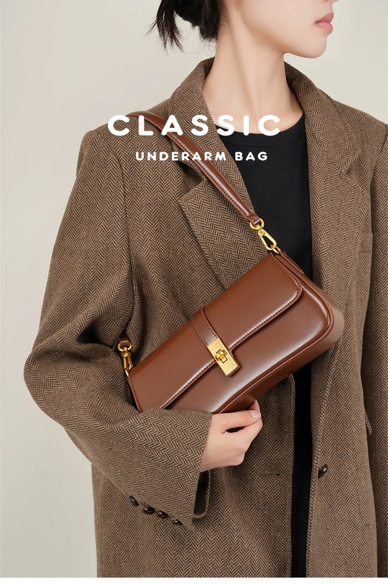 Burminsa elegante suave couro genuíno axilas sacos de ombro para as mulheres 2025 designer luxo crossbody bolsa senhoras bolsas